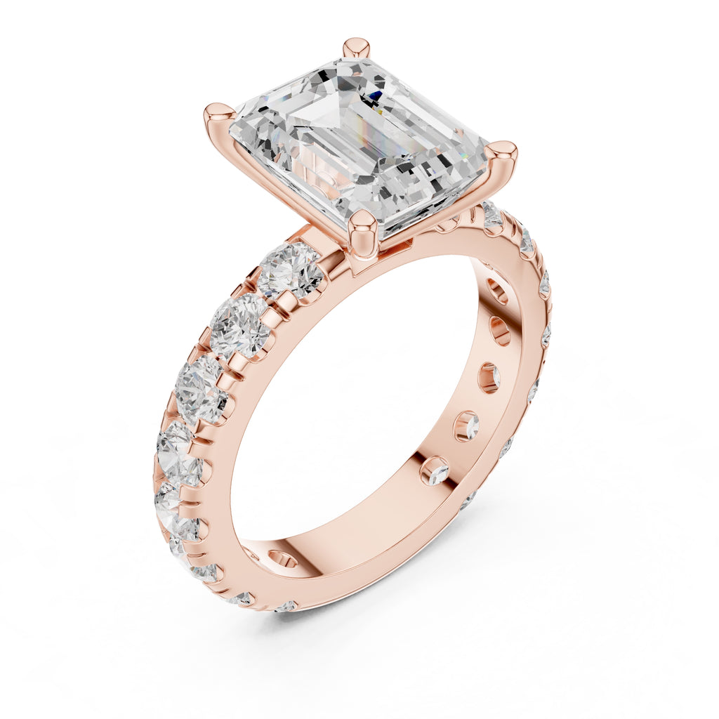 3.00 ct Majestic Eternity Setting 3ct Rose Gold Emerald