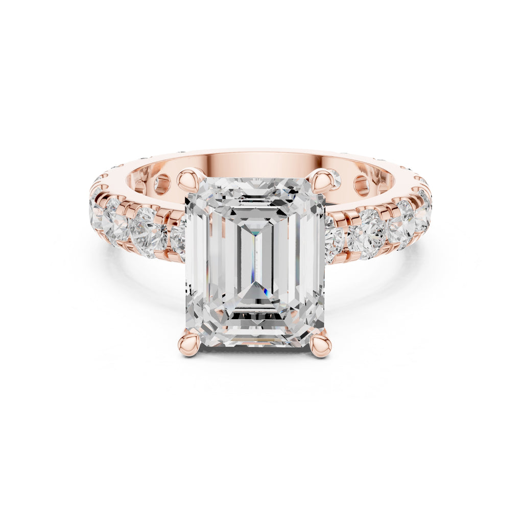 3.00 ct Majestic Eternity Setting 3ct Rose Gold Emerald