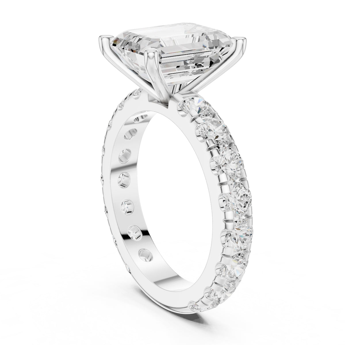 3.00 ct Majestic Eternity Setting 3ct White Gold Emerald