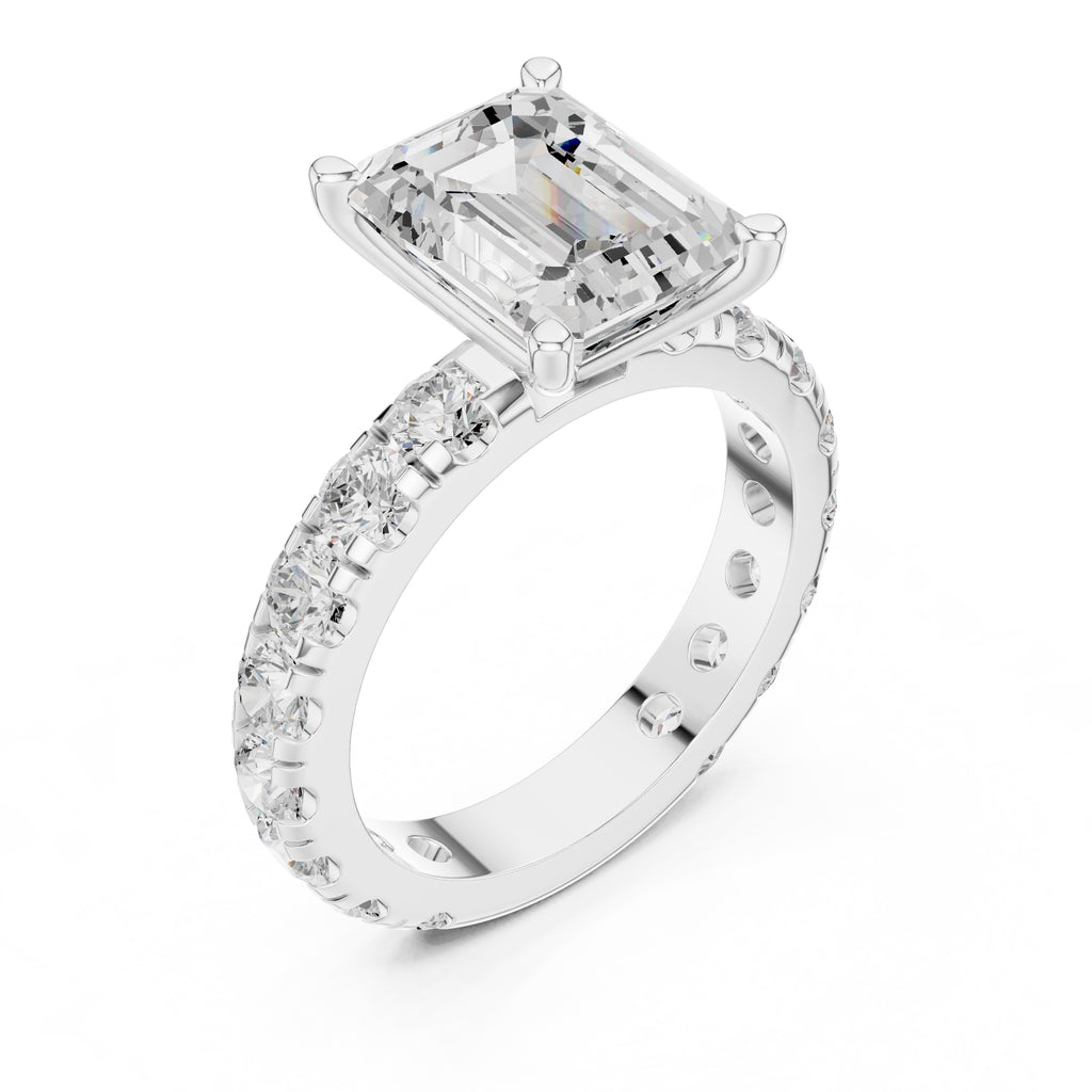 3.00 ct Majestic Eternity Setting 3ct White Gold Emerald