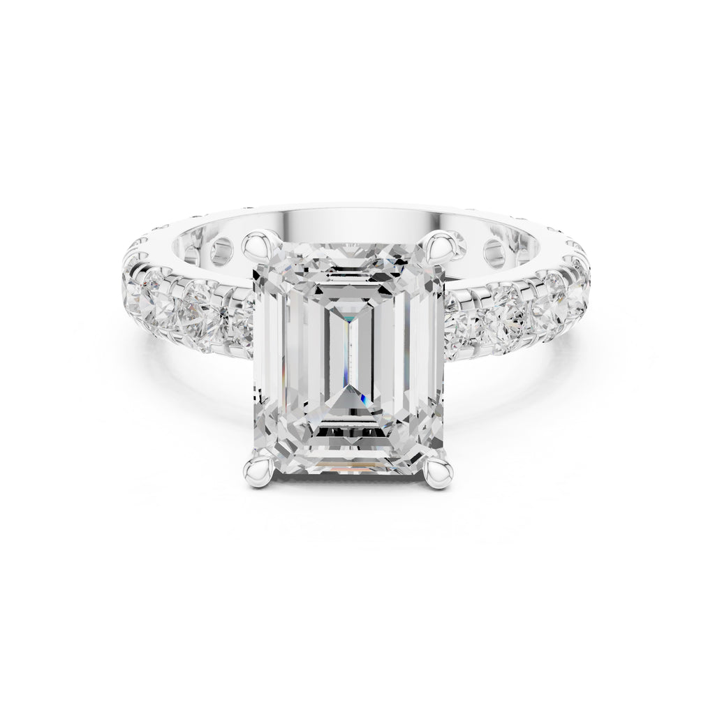 3.00 ct Majestic Eternity Setting 3ct White Gold Emerald
