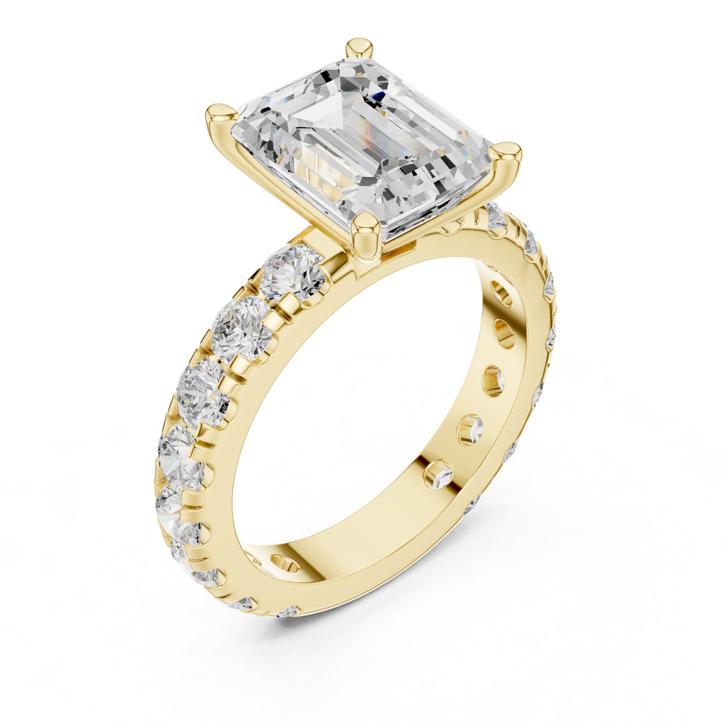 3.00 ct Majestic Eternity Setting 3ct Yellow Gold Emerald