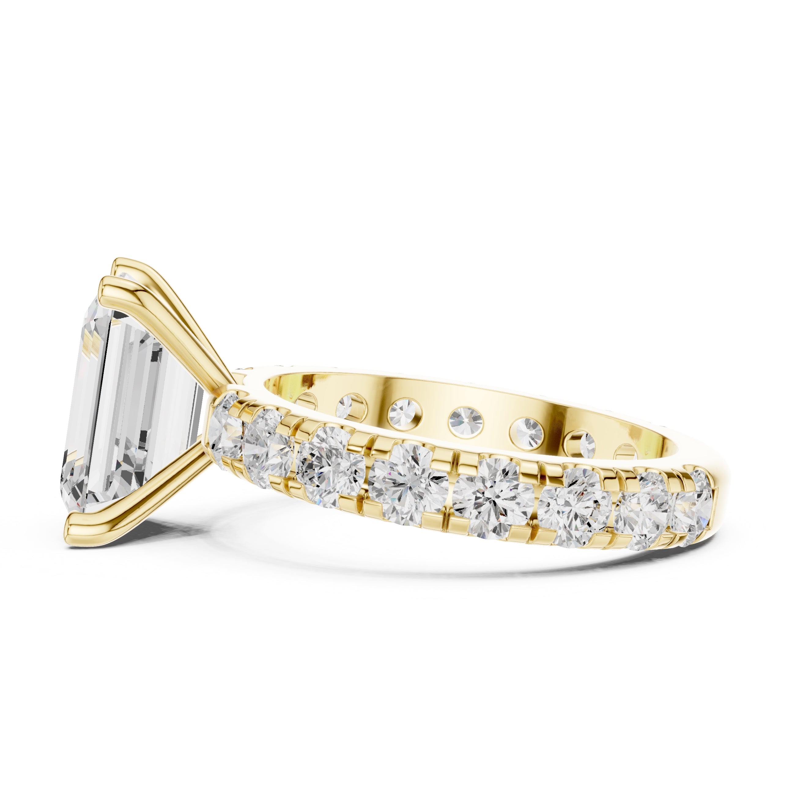 3.00 ct Majestic Eternity Setting 3ct Yellow Gold Emerald