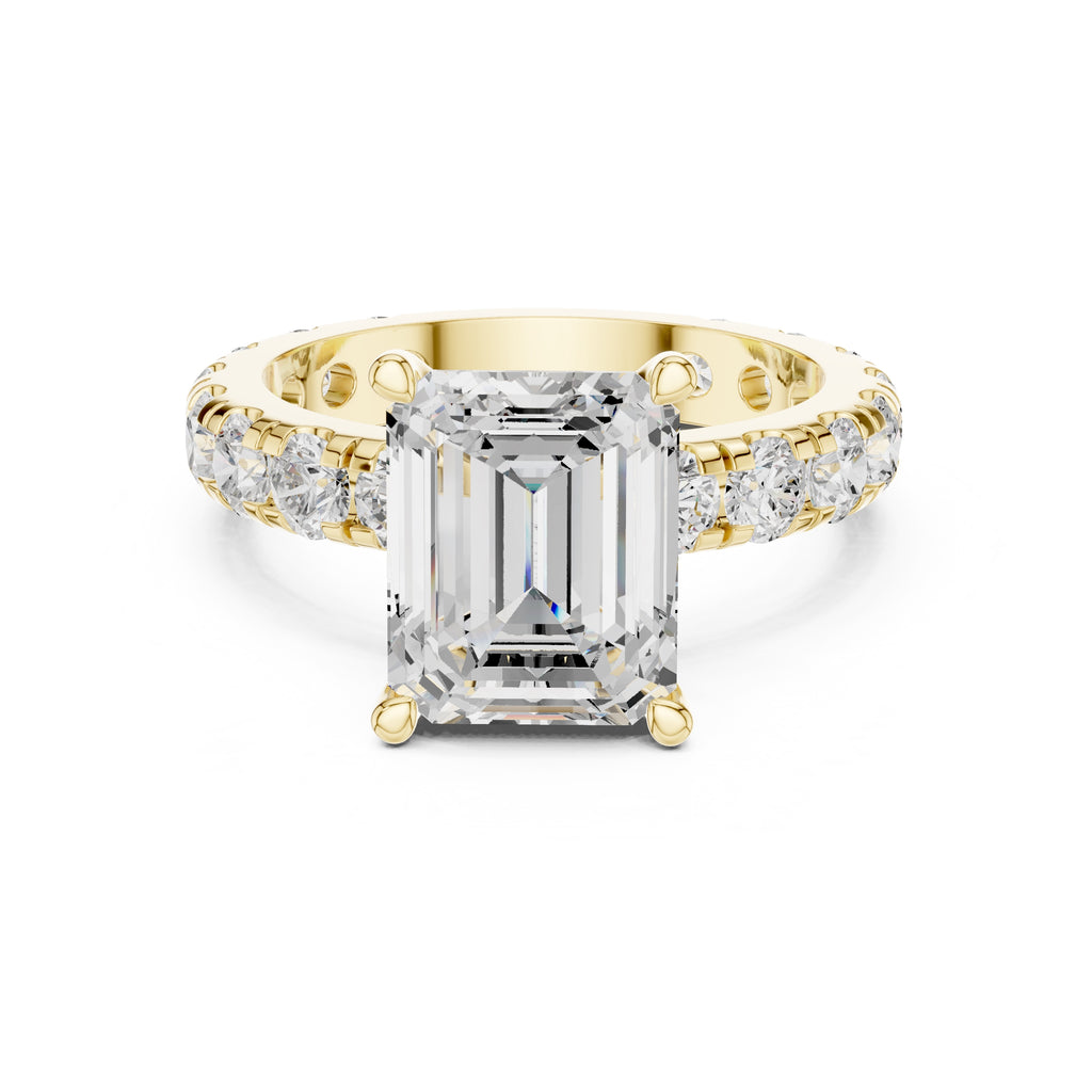 3.00 ct Majestic Eternity Setting 3ct Yellow Gold Emerald