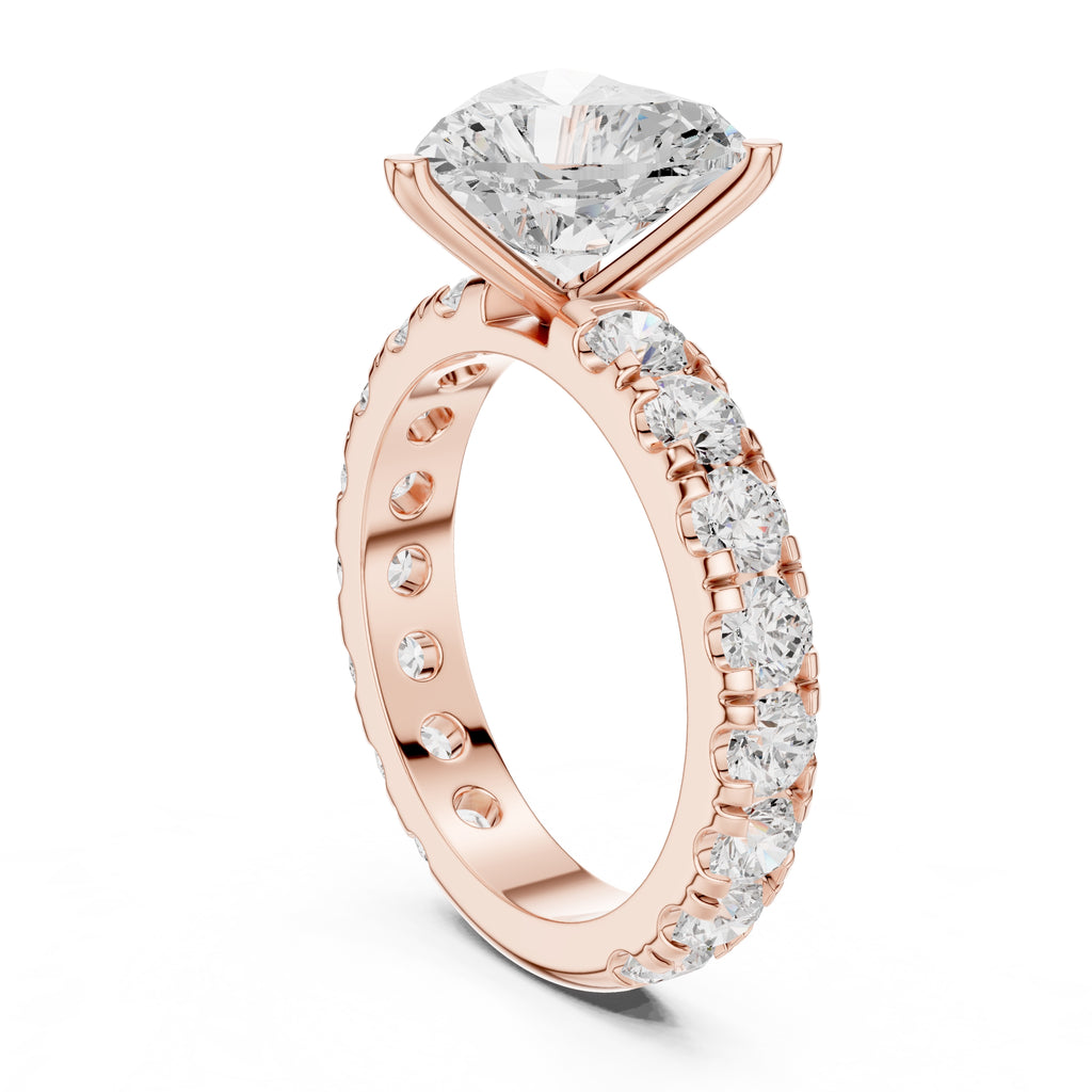 3.00 ct Majestic Eternity Setting 3ct Rose Gold Heart