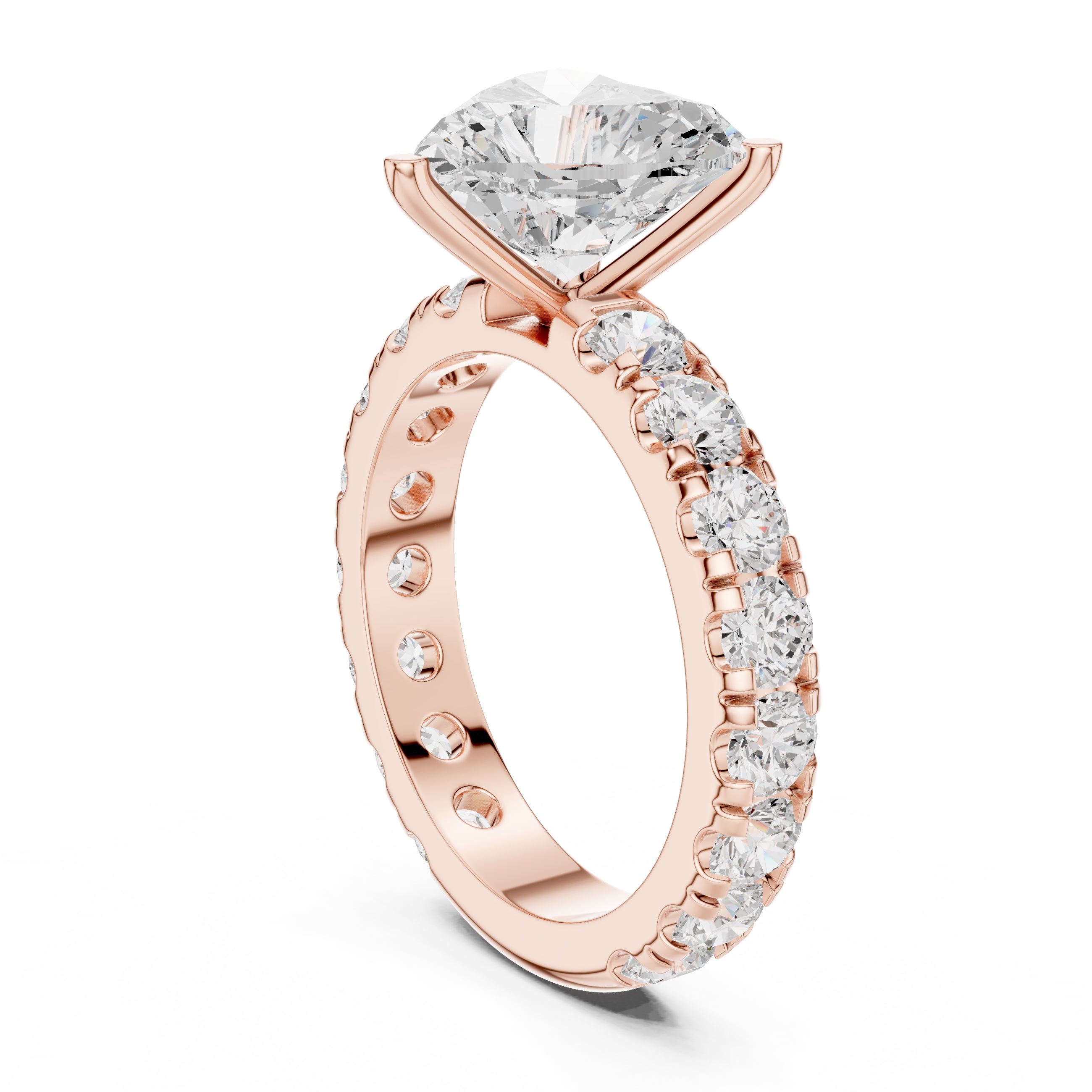 3.00 ct Majestic Eternity Setting 3ct Rose Gold Heart
