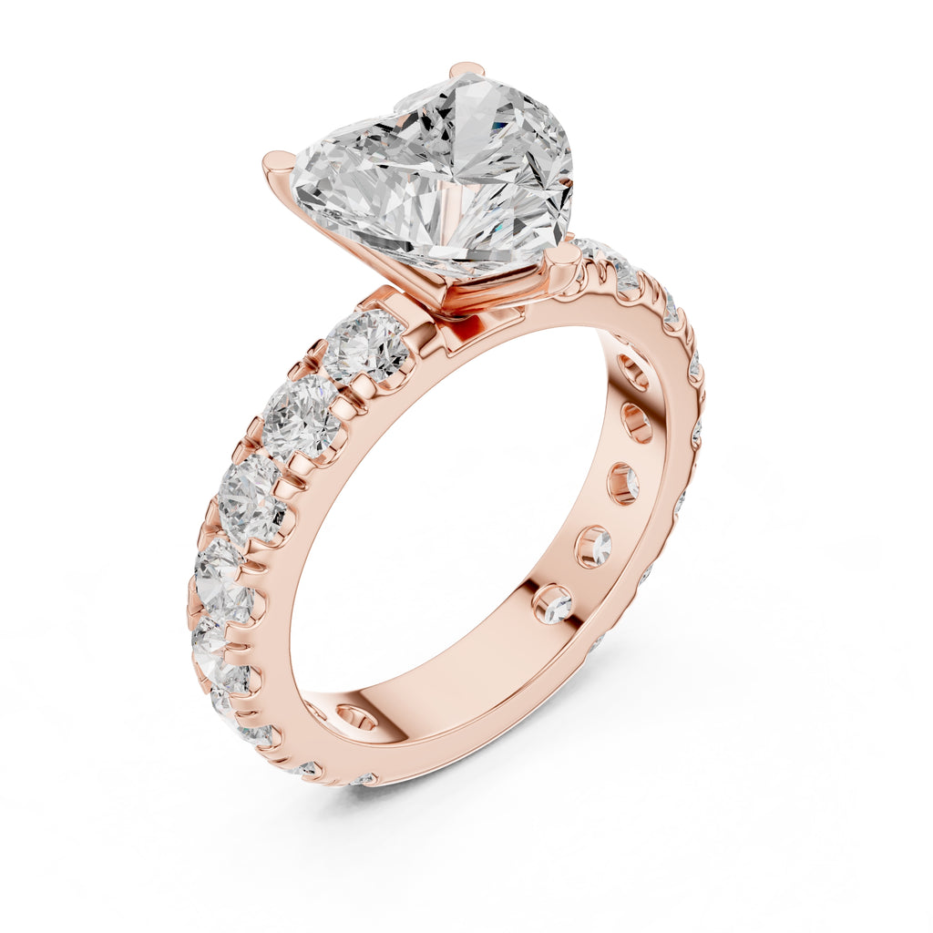 3.00 ct Majestic Eternity Setting 3ct Rose Gold Heart