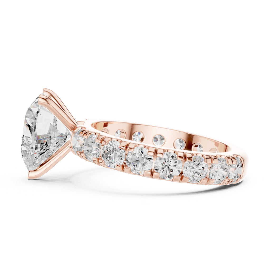 3.00 ct Majestic Eternity Setting 3ct Rose Gold Heart