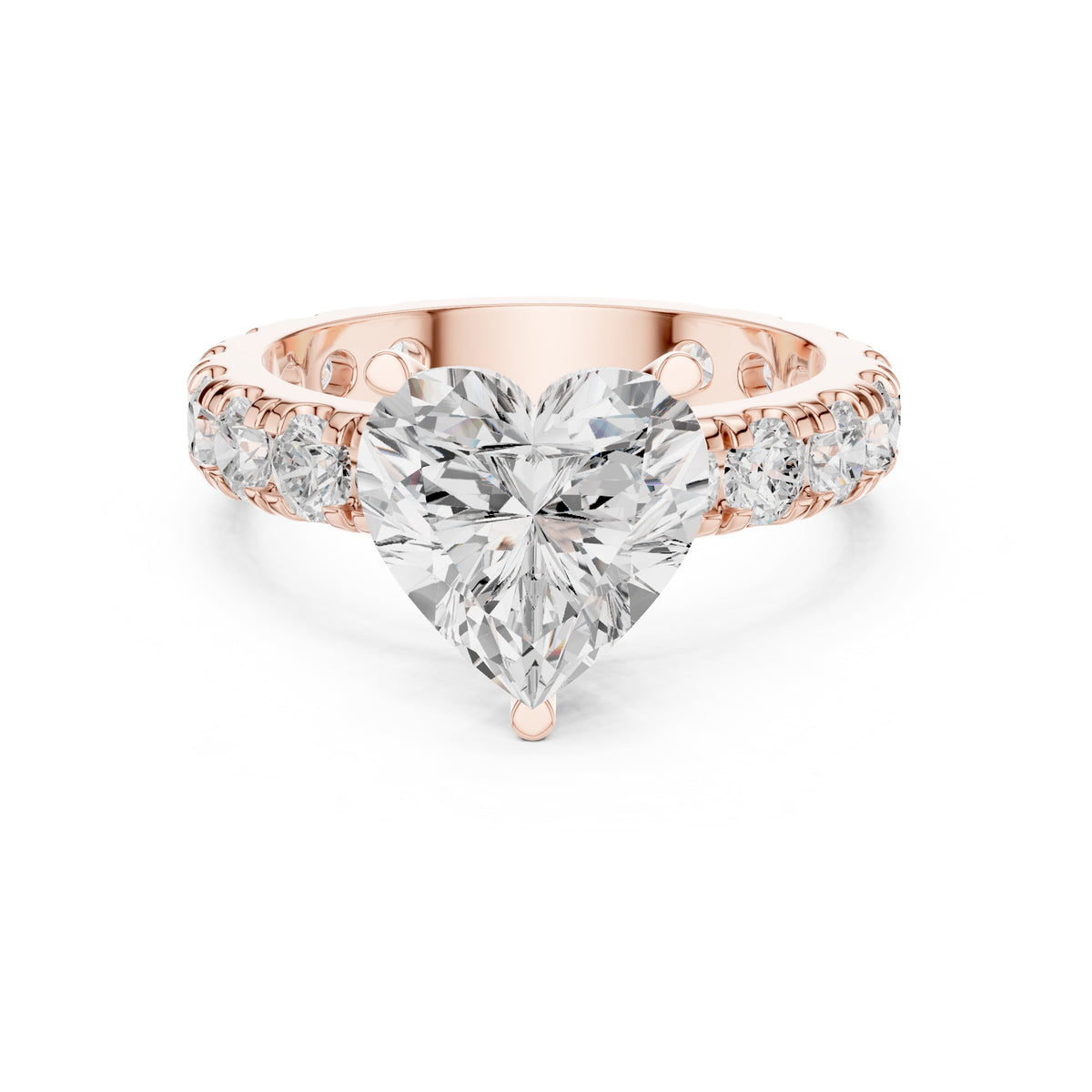 3.00 ct Majestic Eternity Setting 3ct Rose Gold Heart