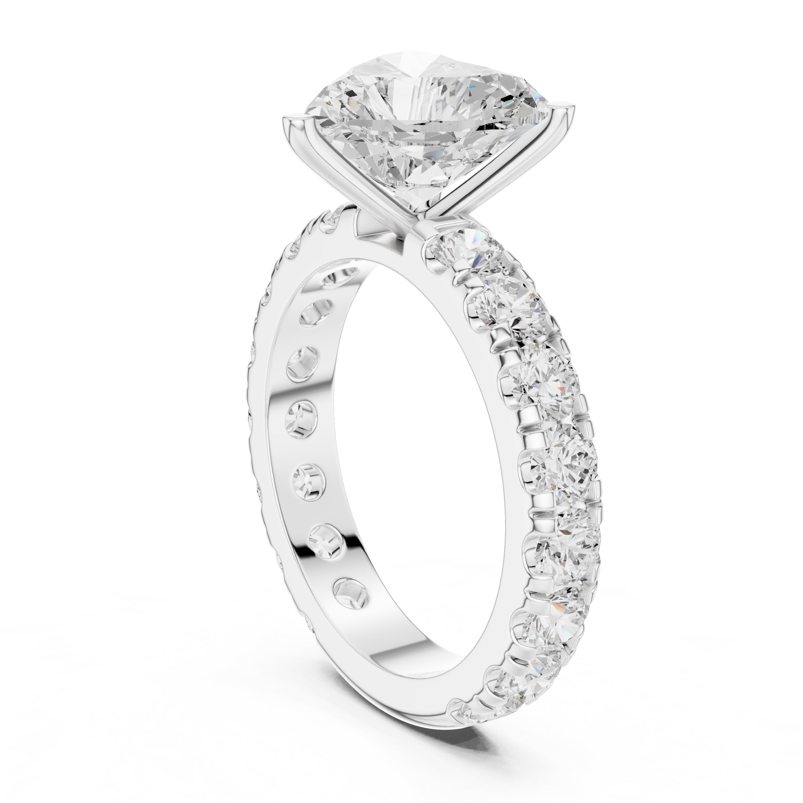 3.00 ct Majestic Eternity Setting 3ct White Gold Heart