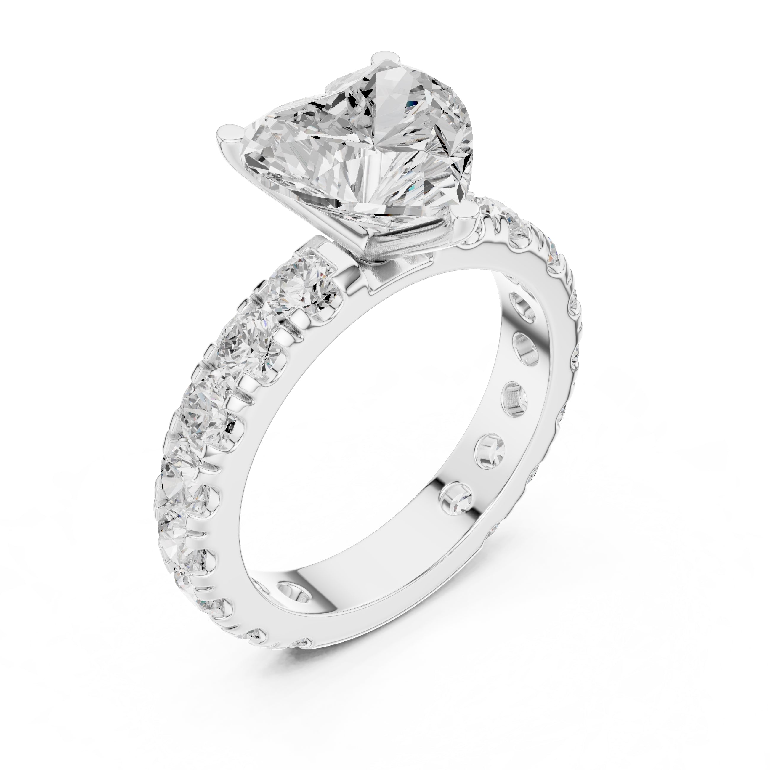 3.00 ct Majestic Eternity Setting 3ct White Gold Heart