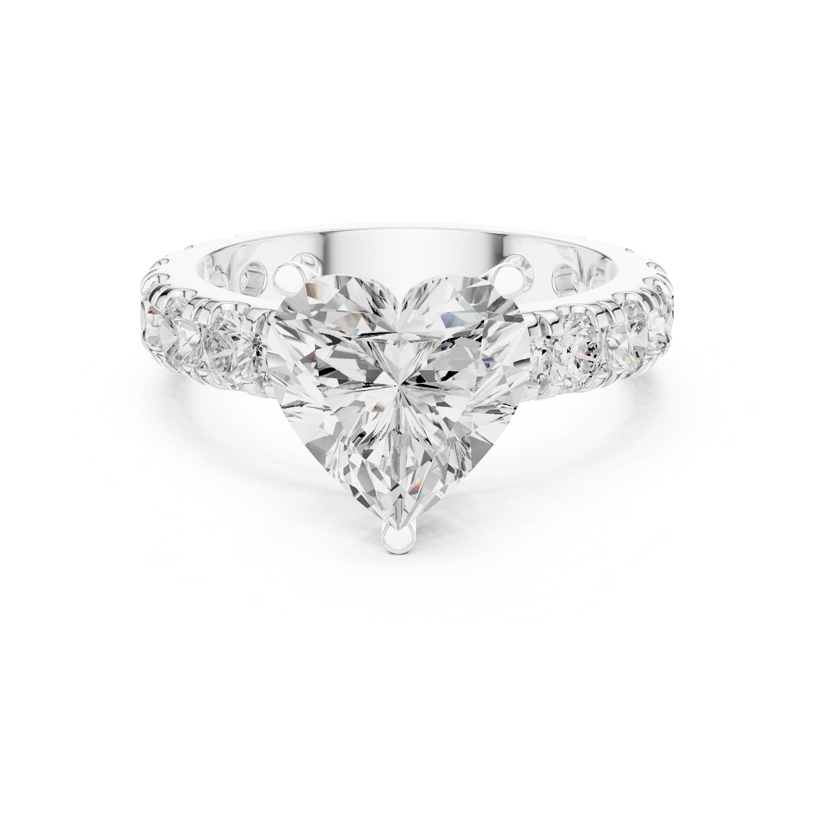3.00 ct Majestic Eternity Setting 3ct White Gold Heart