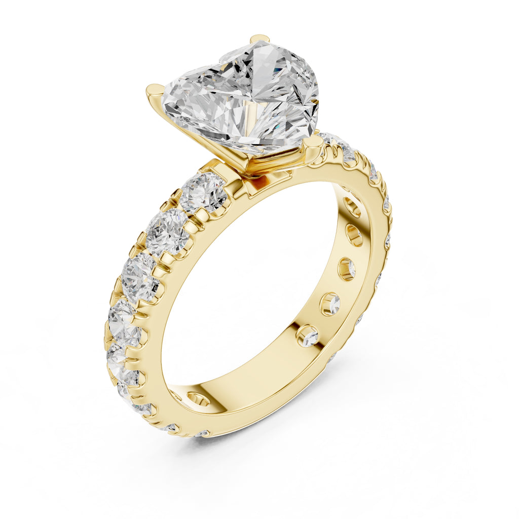 3.00 ct Majestic Eternity Setting 3ct Yellow Gold Heart