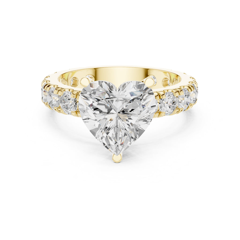 3.00 ct Majestic Eternity Setting 3ct Yellow Gold Heart