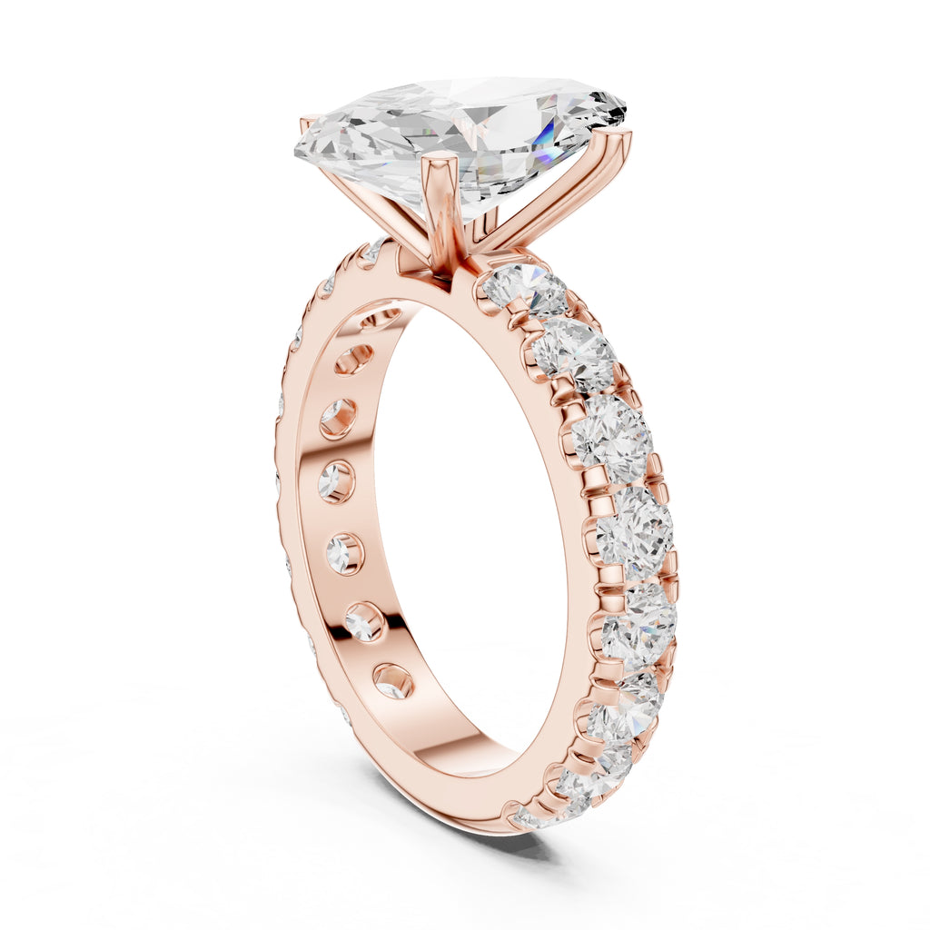 3.00 ct Majestic Eternity Setting 3ct Rose Gold Marquise