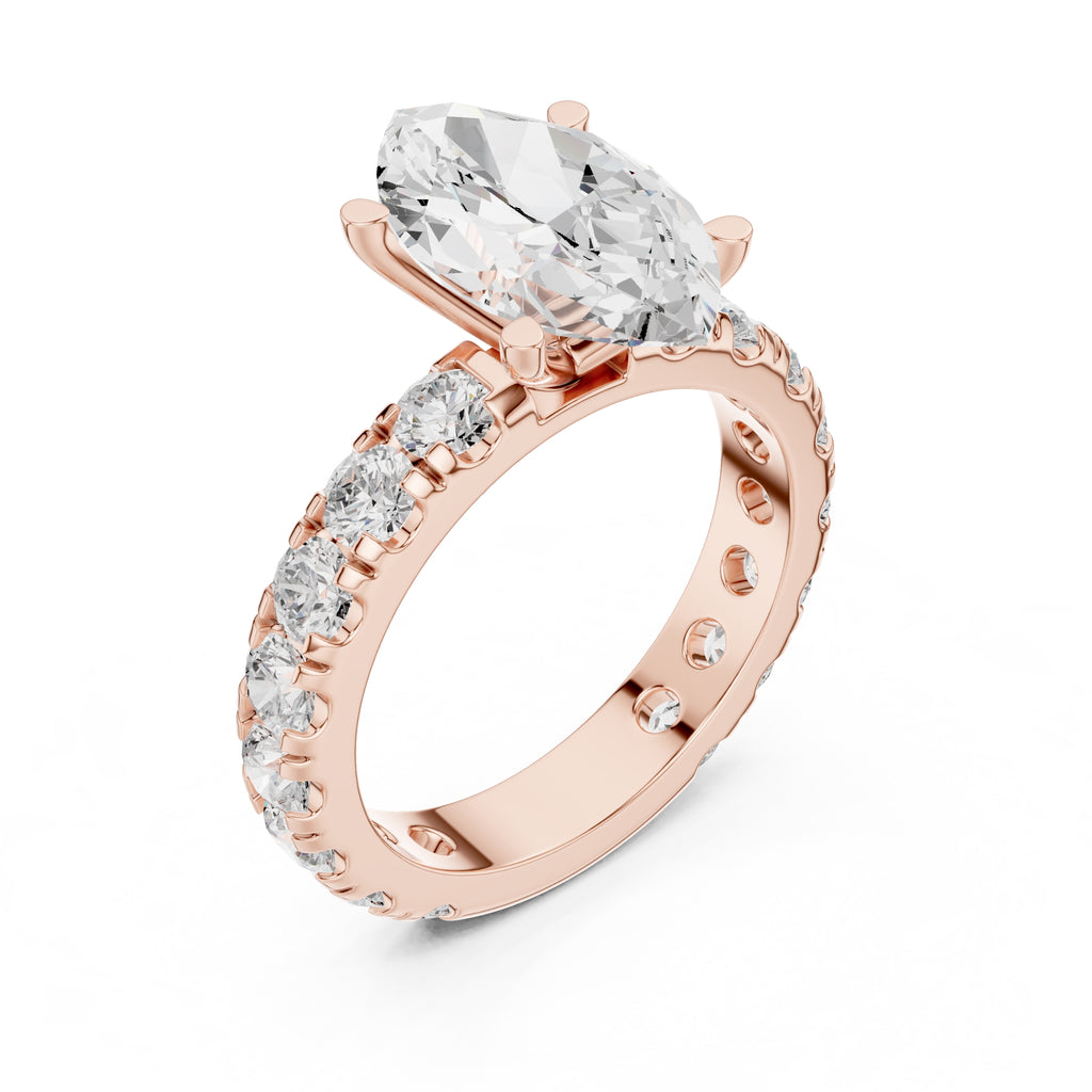 3.00 ct Majestic Eternity Setting 3ct Rose Gold Marquise