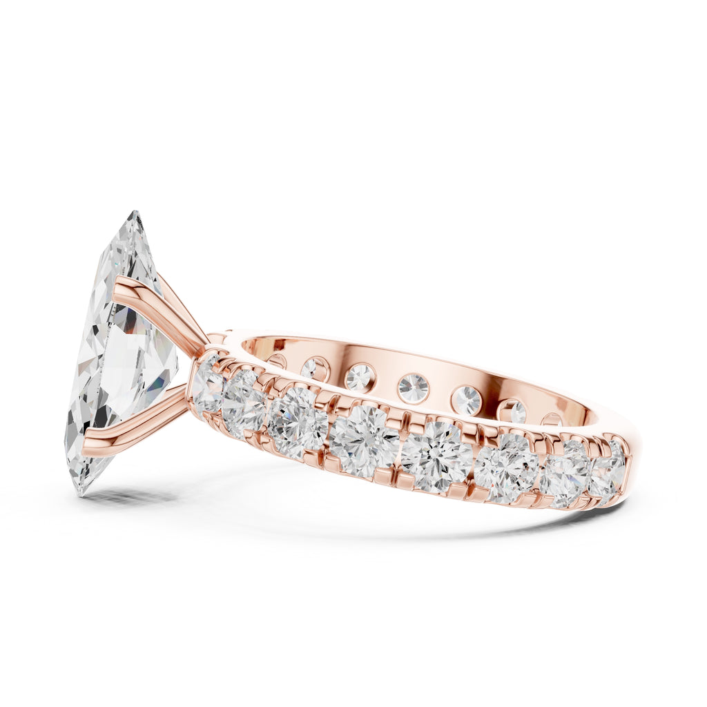 3.00 ct Majestic Eternity Setting 3ct Rose Gold Marquise