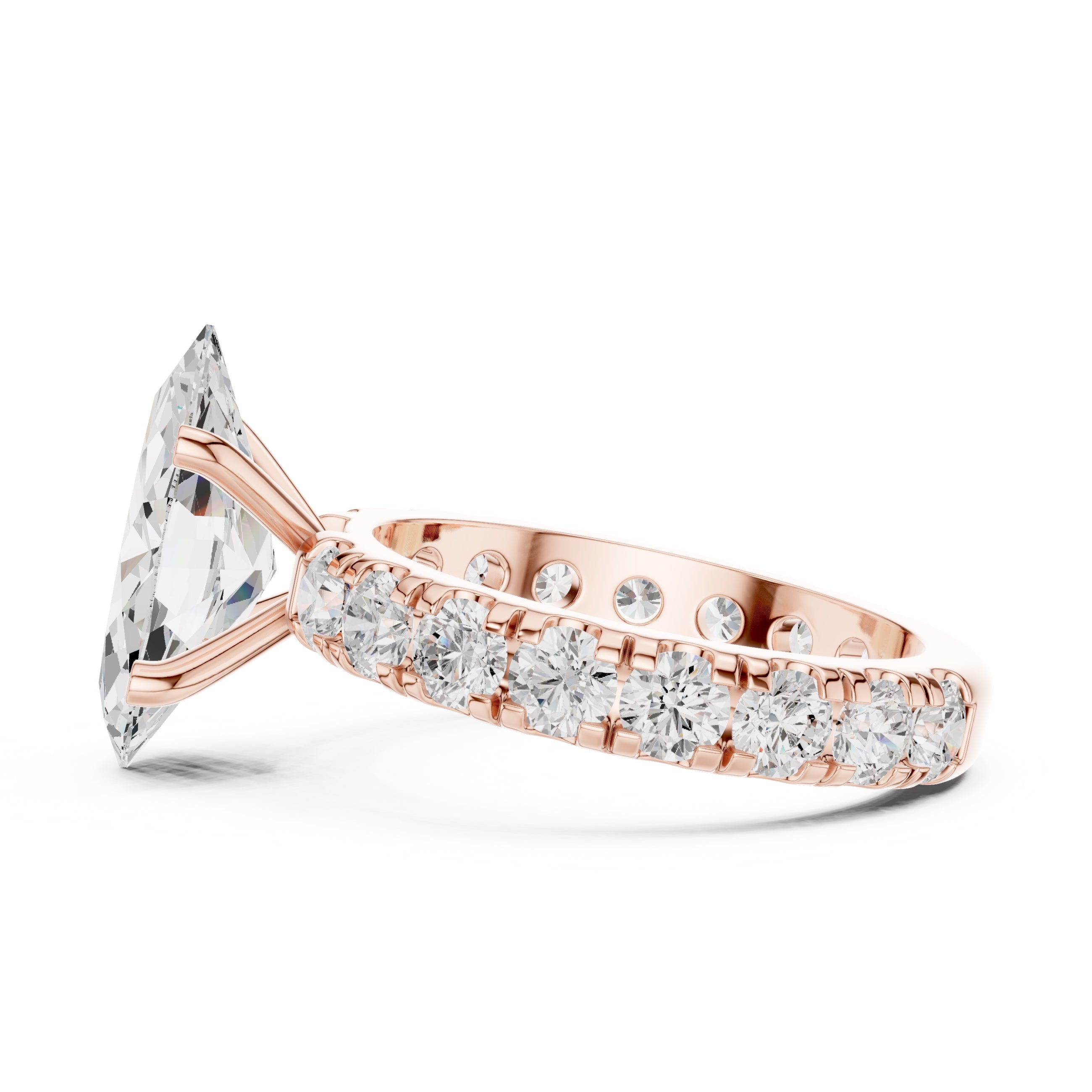 3.00 ct Majestic Eternity Setting 3ct Rose Gold Marquise