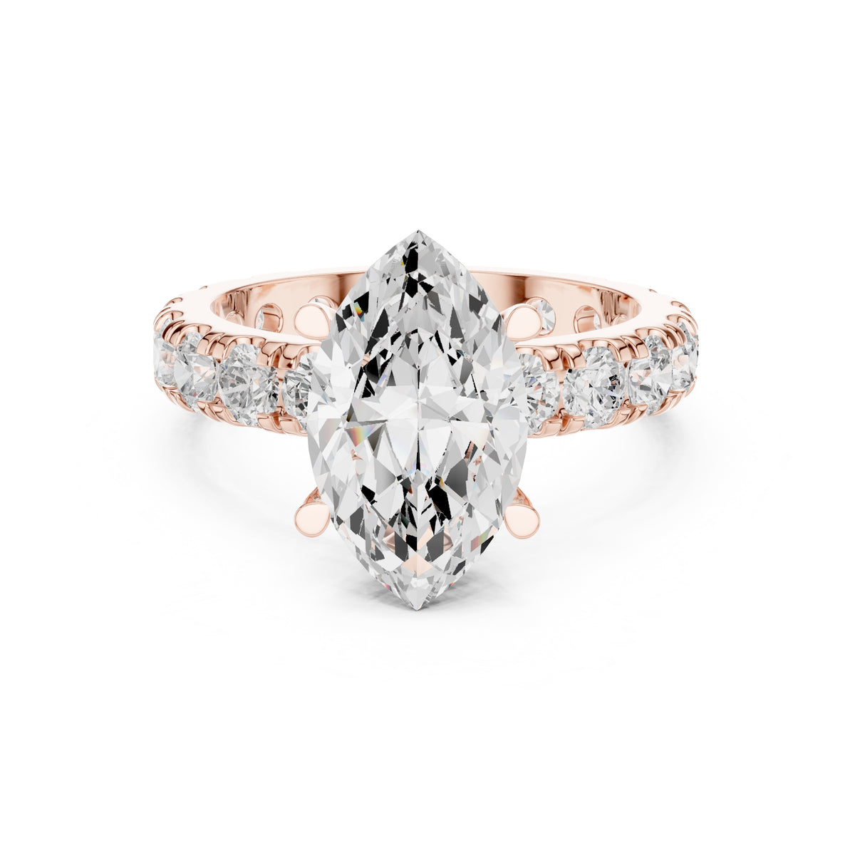 3.00 ct Majestic Eternity Setting 3ct Rose Gold Marquise