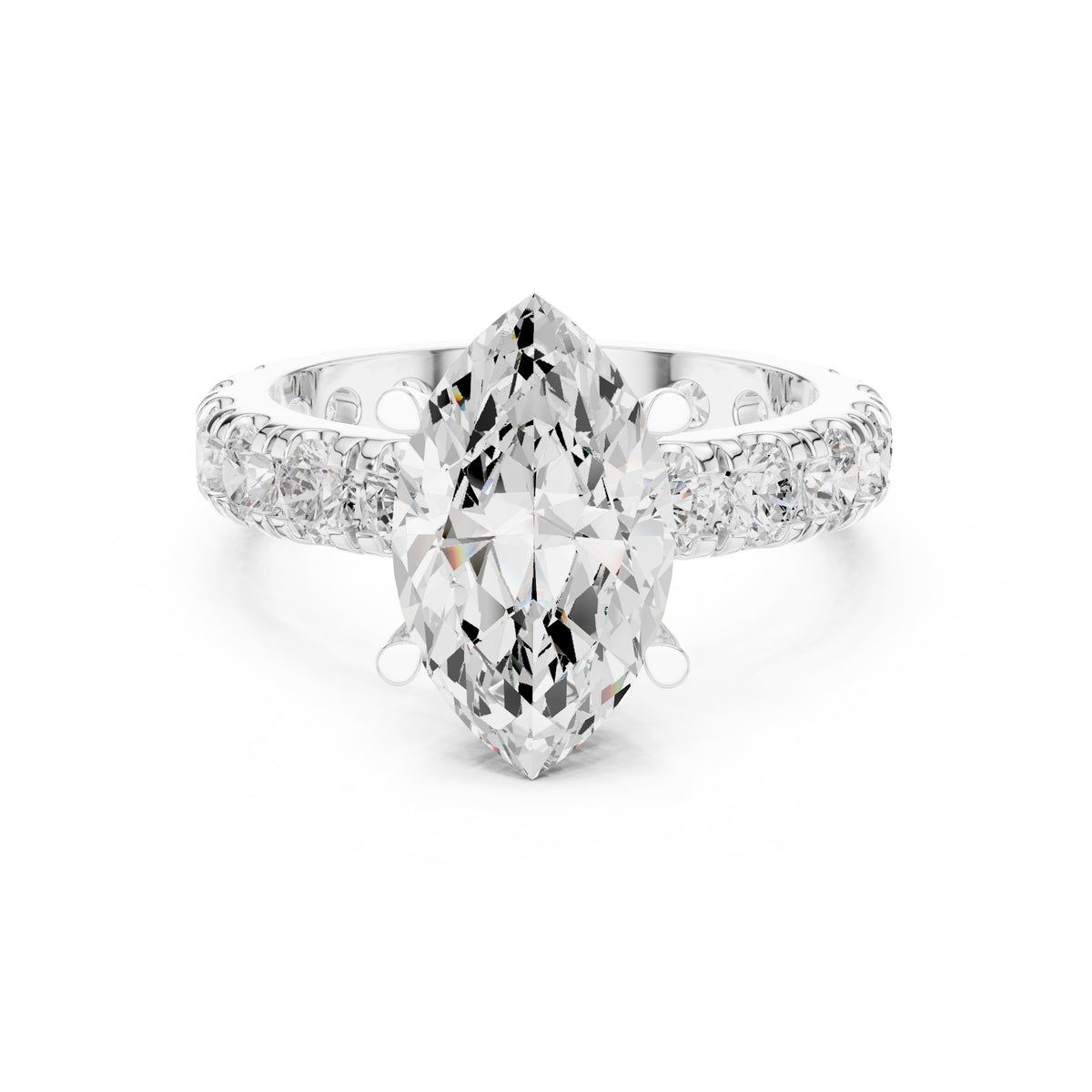 3.00 ct Majestic Eternity Setting 3ct White Gold Marquise