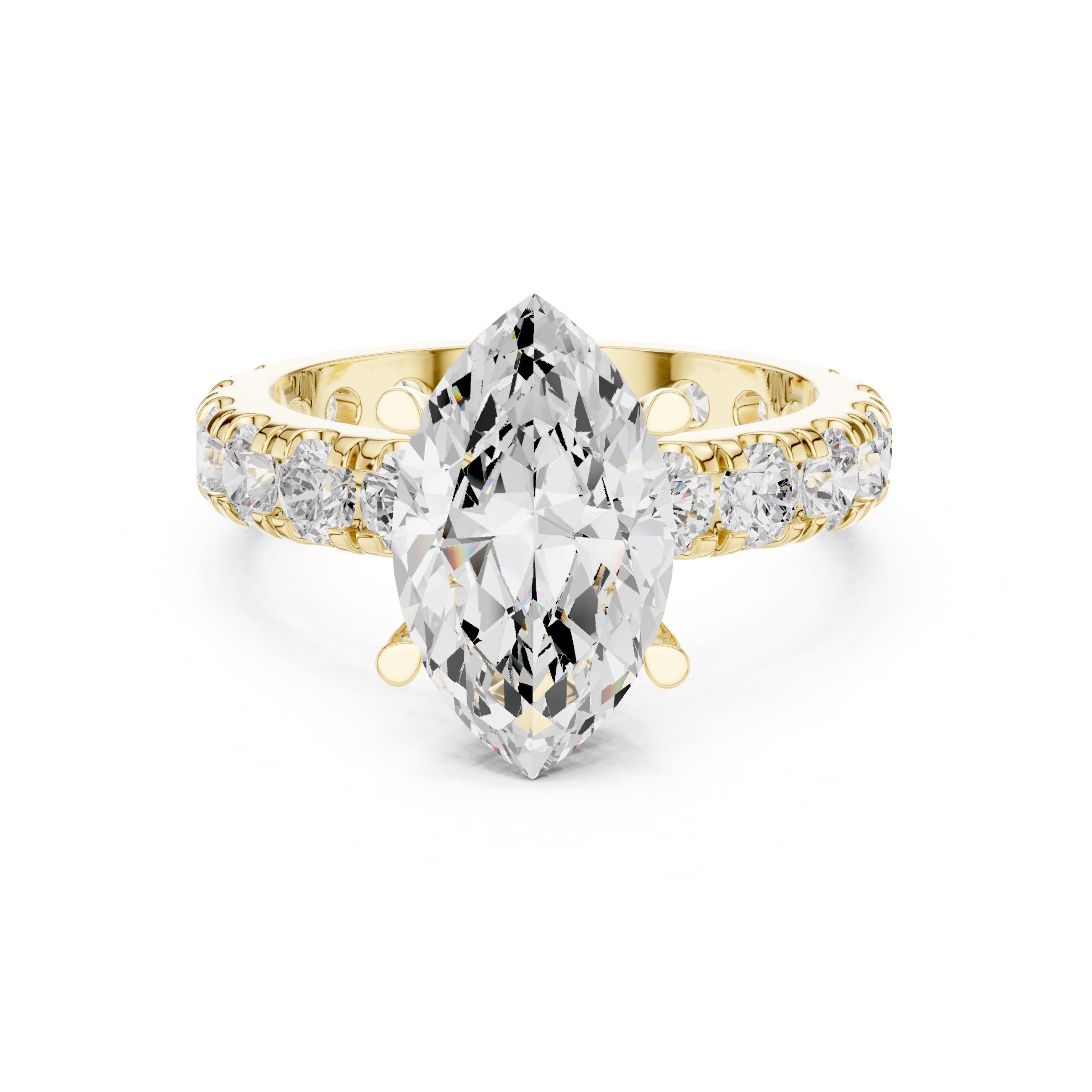 3.00 ct Majestic Eternity Setting 3ct Yellow Gold Marquise