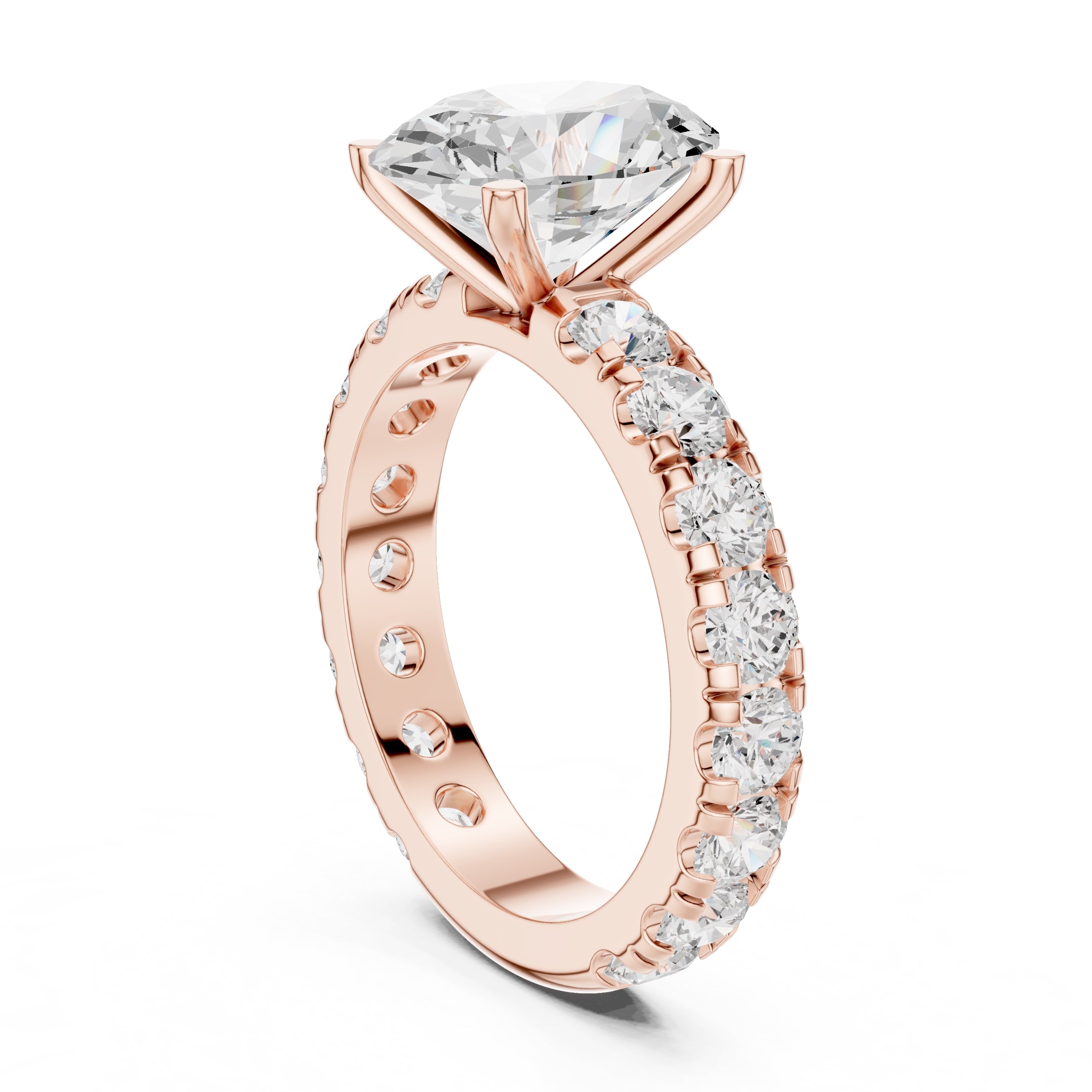 3.00 ct Majestic Eternity Setting 3ct Rose Gold Oval