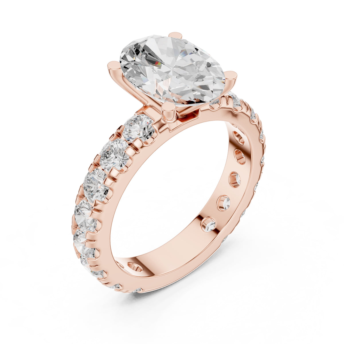 3.00 ct Majestic Eternity Setting 3ct Rose Gold Oval