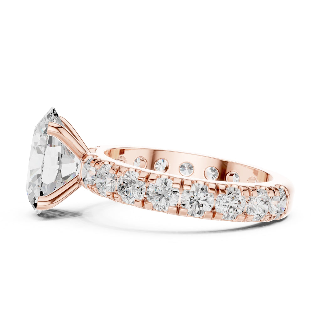 3.00 ct Majestic Eternity Setting 3ct Rose Gold Oval