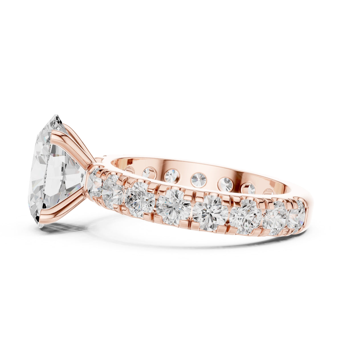 3.00 ct Majestic Eternity Setting 3ct Rose Gold Oval