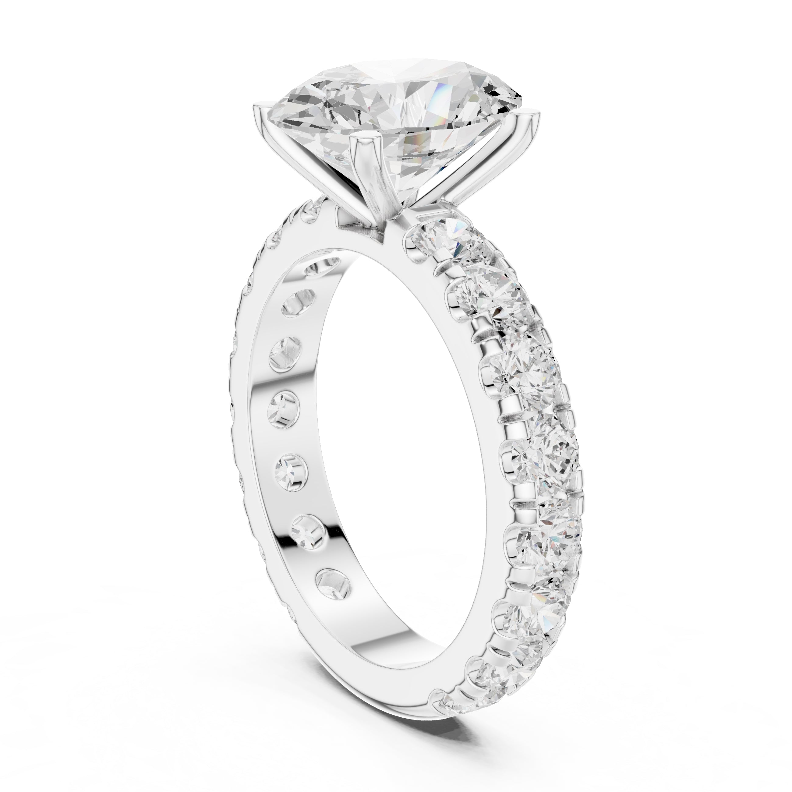 3.00 ct Majestic Eternity Setting 3ct White Gold Oval
