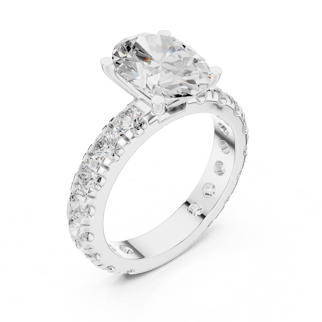 3.00 ct Majestic Eternity Setting 3ct White Gold Oval