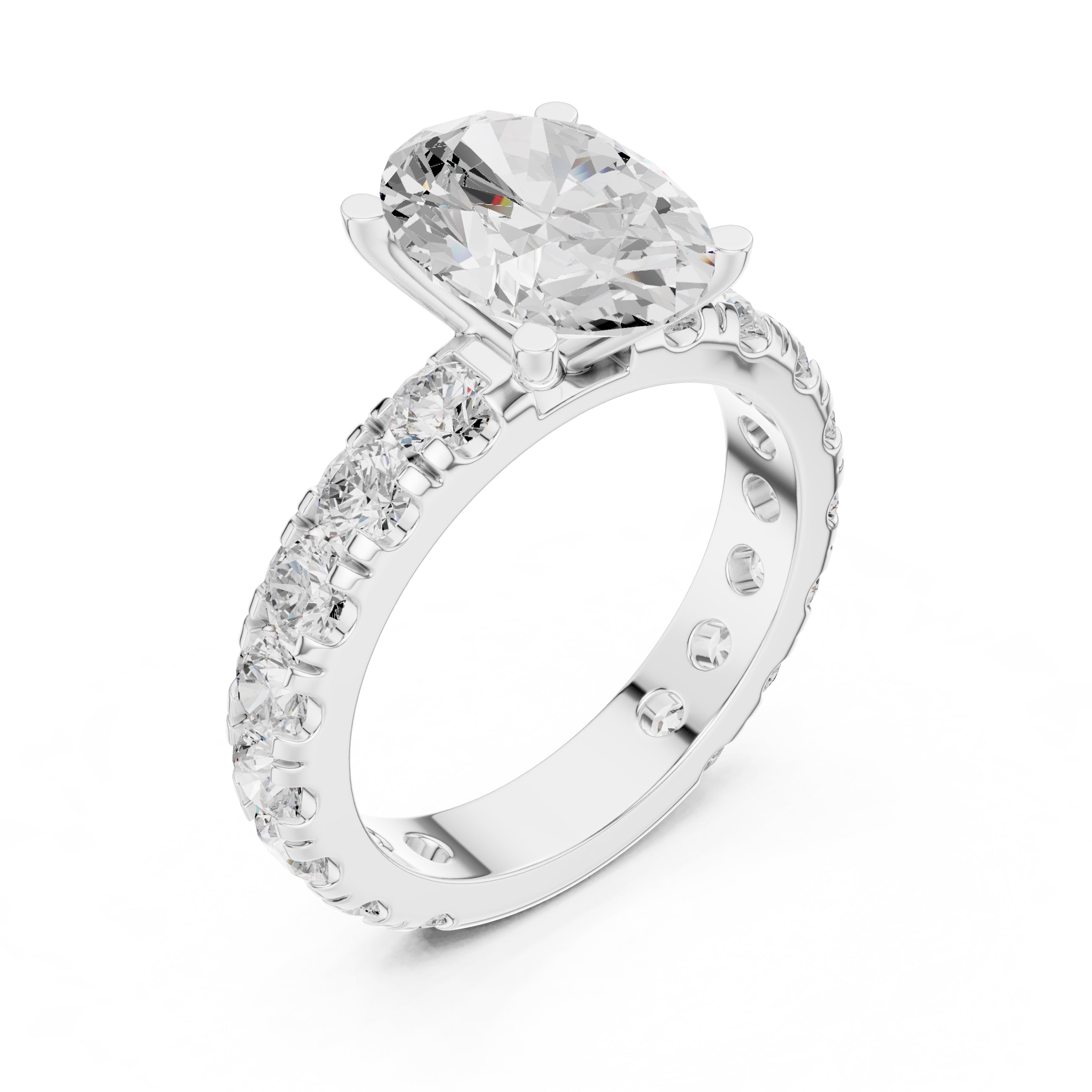 3.00 ct Majestic Eternity Setting 3ct White Gold Oval