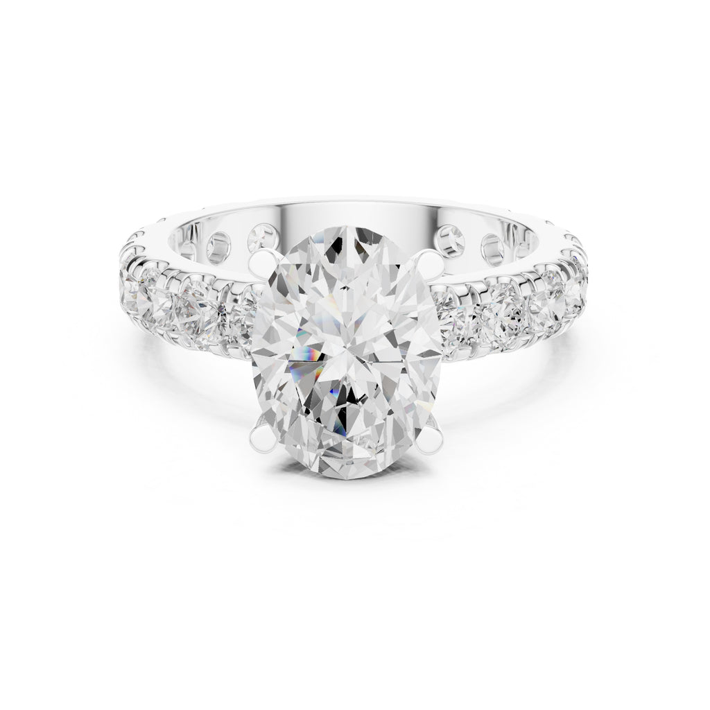 3.00 ct Majestic Eternity Setting 3ct White Gold Oval