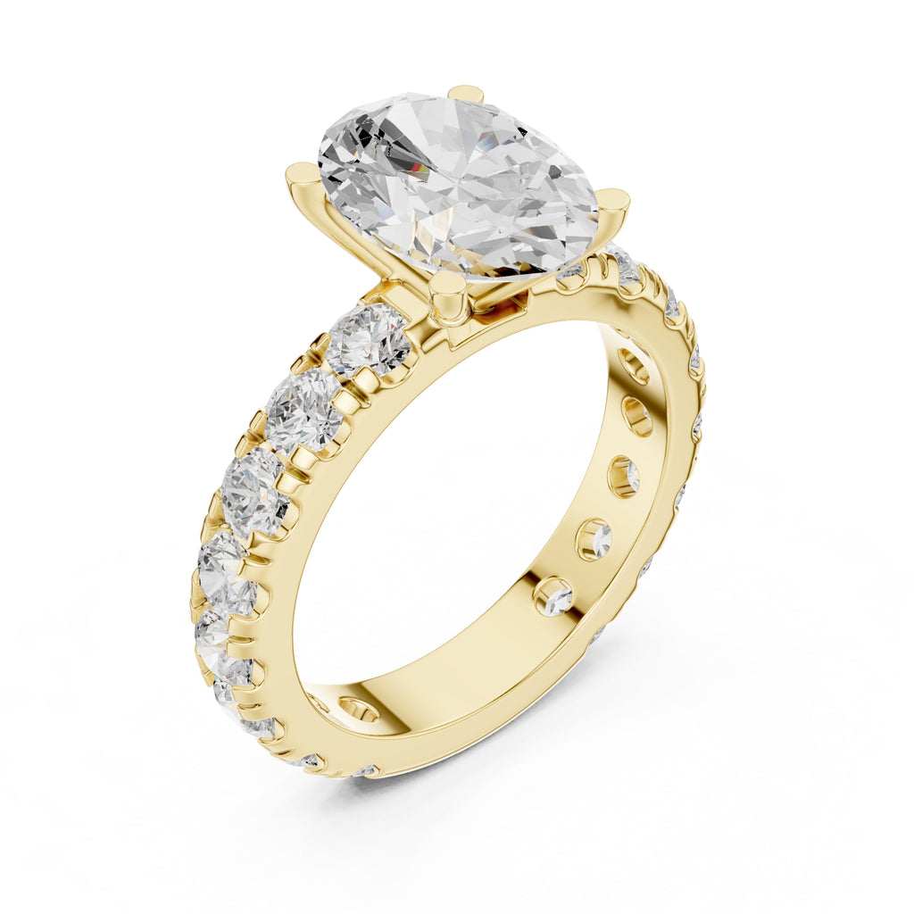 3.00 ct Majestic Eternity Setting 3ct Yellow Gold Oval