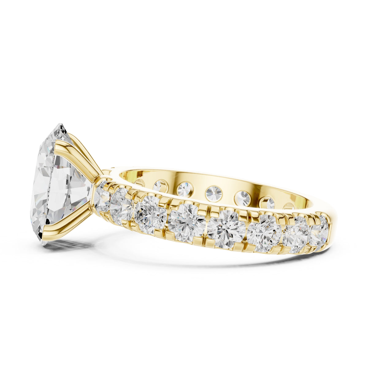 3.00 ct Majestic Eternity Setting 3ct Yellow Gold Oval