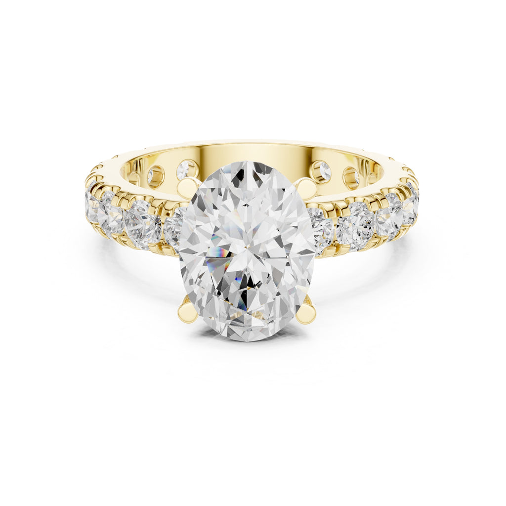 3.00 ct Majestic Eternity Setting 3ct Yellow Gold Oval