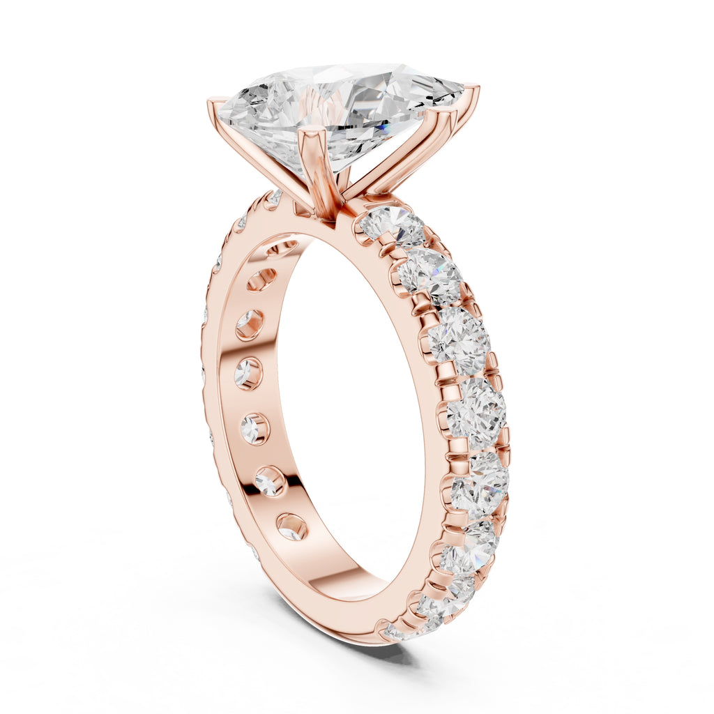 3.00 ct Majestic Eternity Setting 3ct Rose Gold Pear