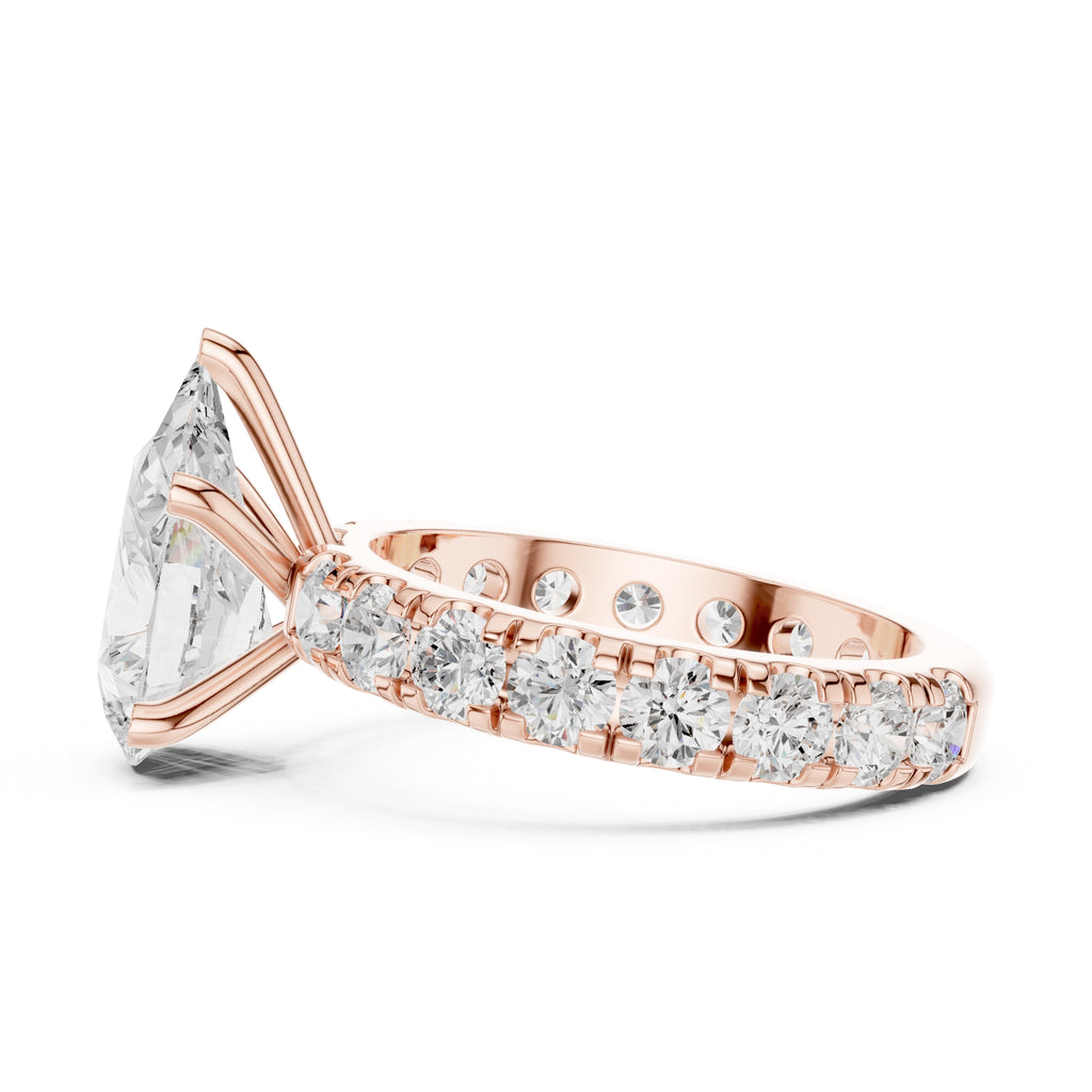 3.00 ct Majestic Eternity Setting 3ct Rose Gold Pear