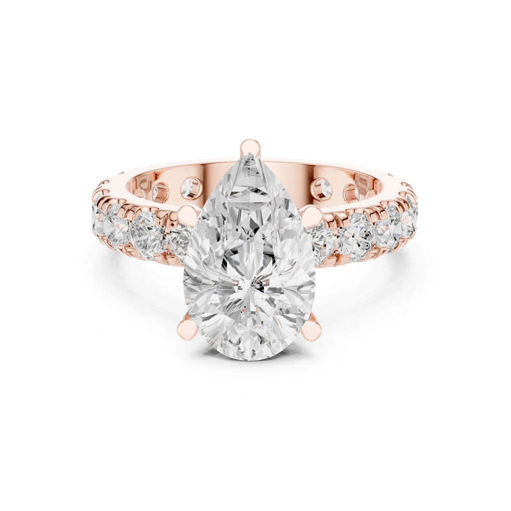 3.00 ct Majestic Eternity Setting 3ct Rose Gold Pear
