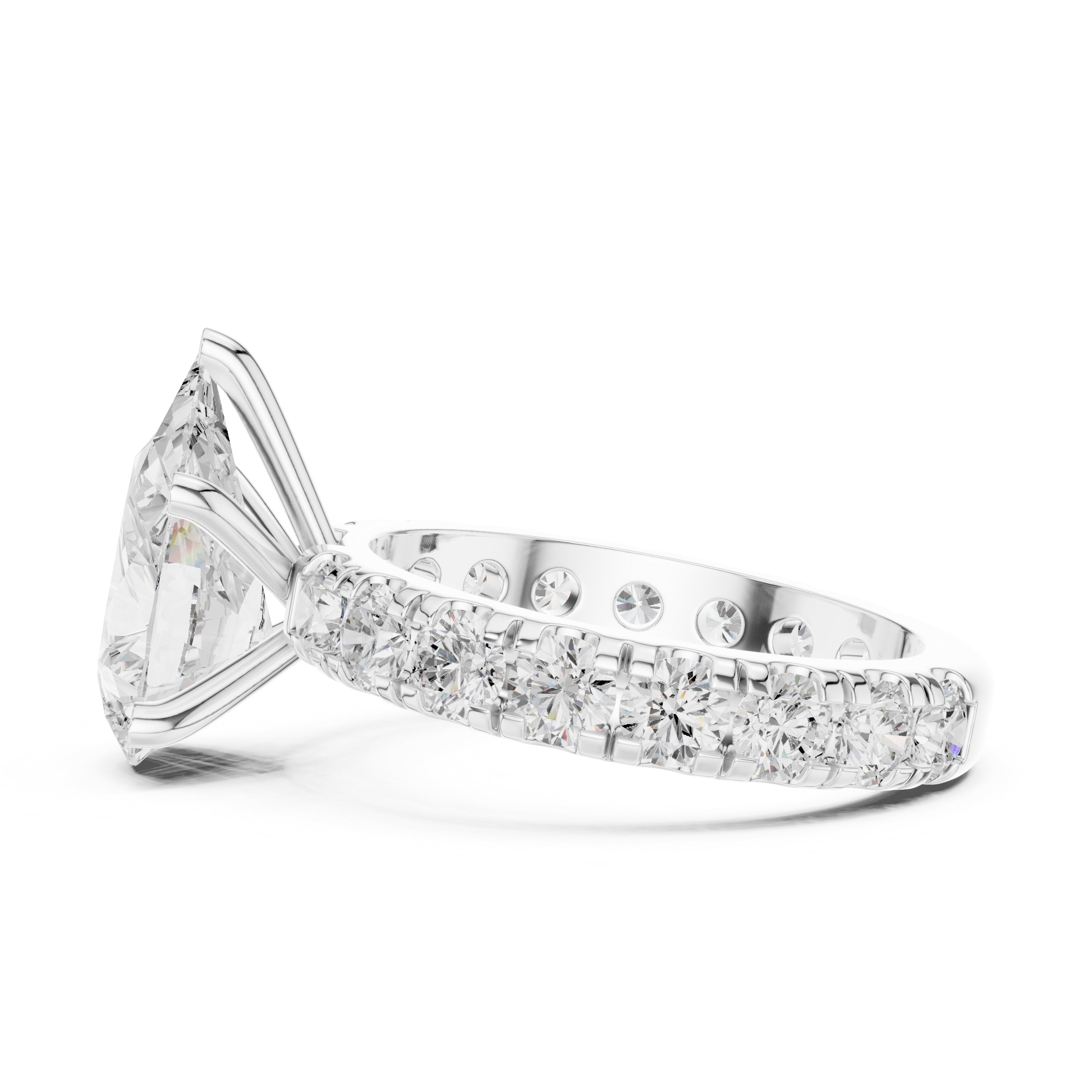 3.00 ct Majestic Eternity Setting 3ct White Gold Pear