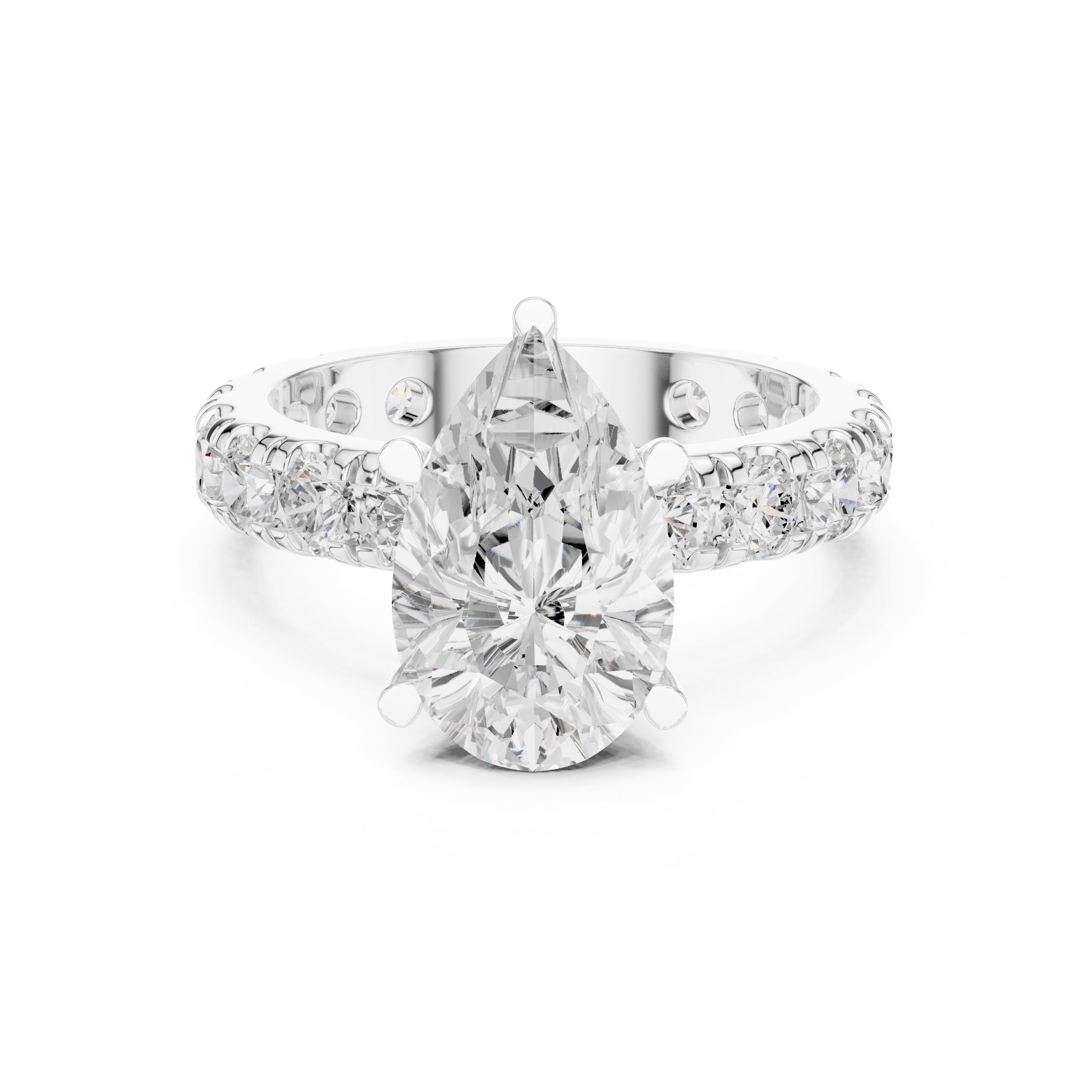 3.00 ct Majestic Eternity Setting 3ct White Gold Pear
