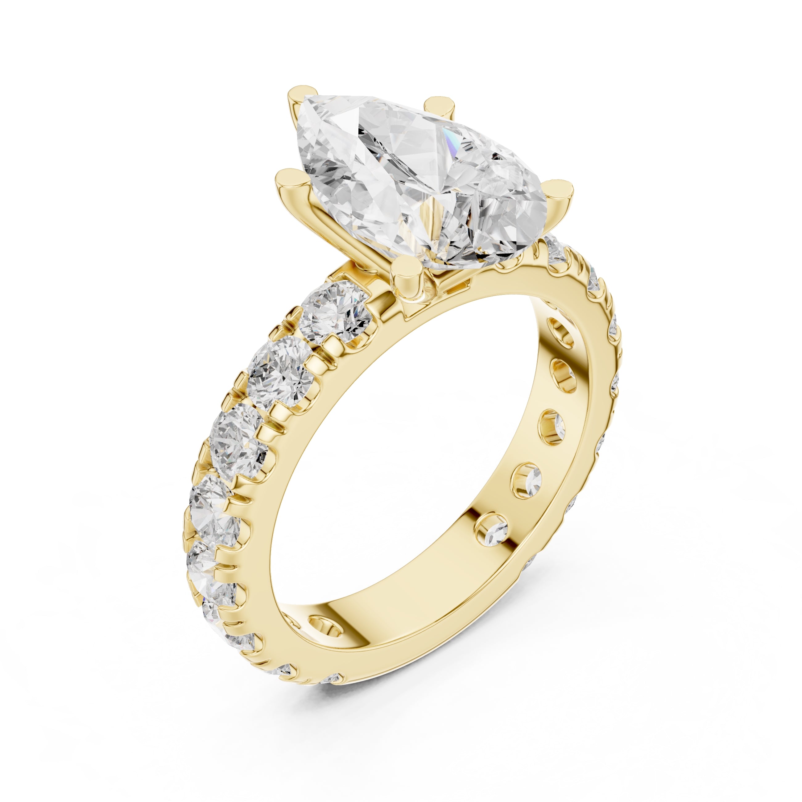 3.00 ct Majestic Eternity Setting 3ct Yellow Gold Pear