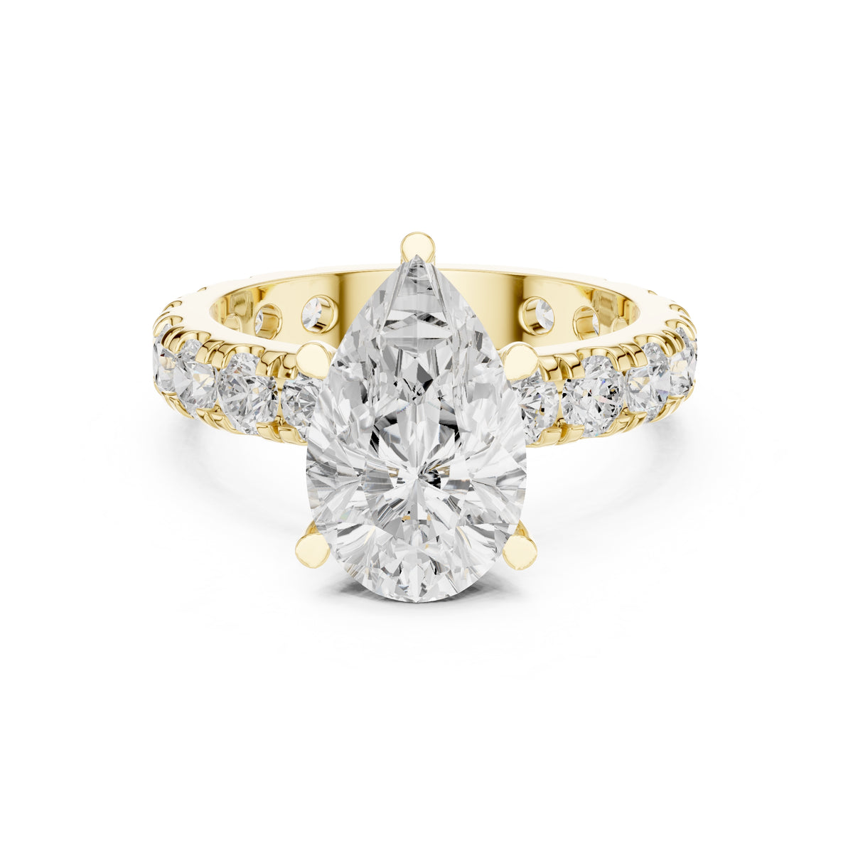 3.00 ct Majestic Eternity Setting 3ct Yellow Gold Pear
