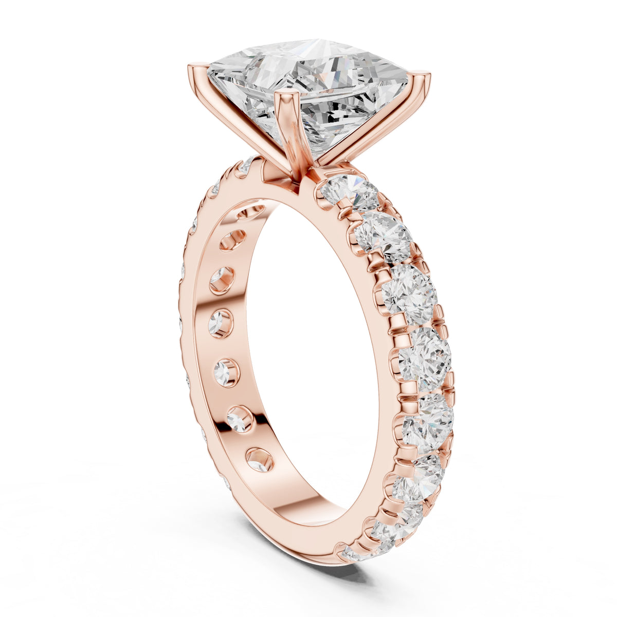 3.00 ct Majestic Eternity Setting 3ct Rose Gold Princess