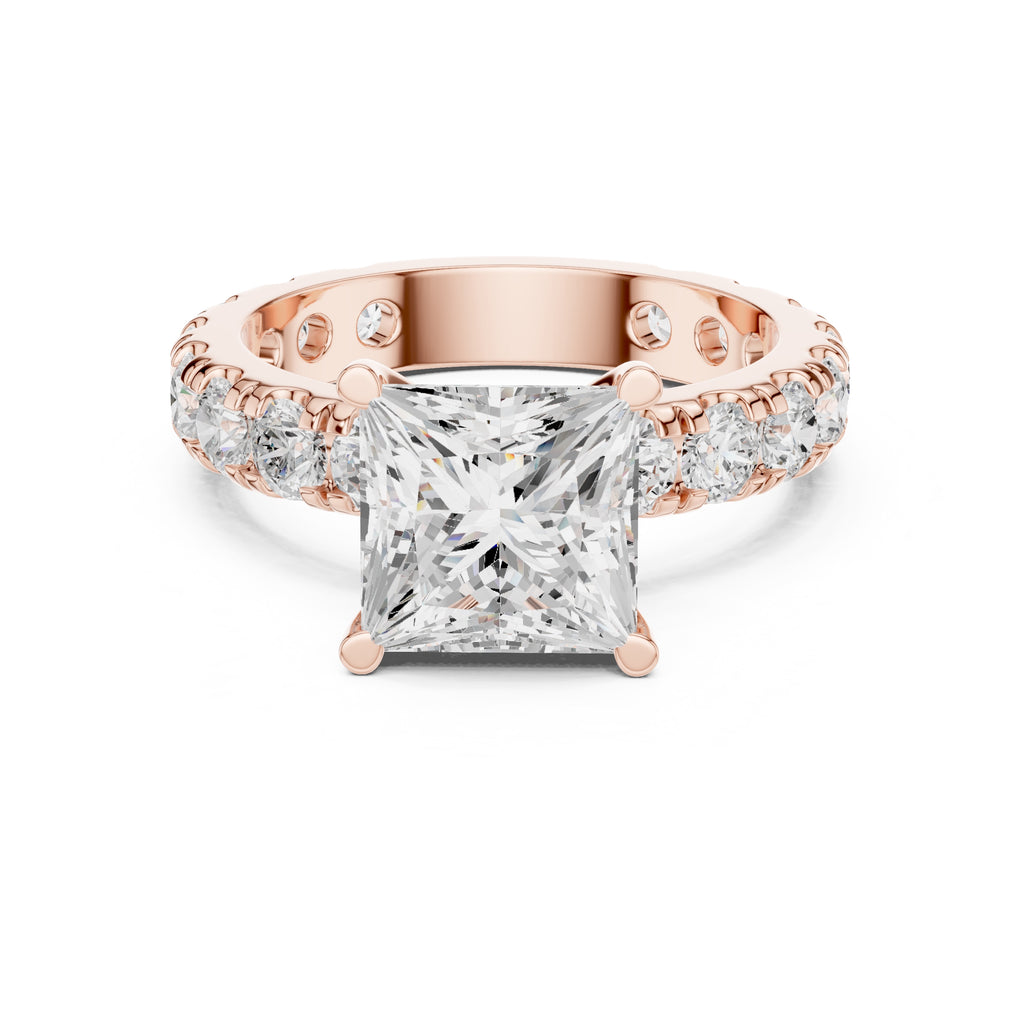 3.00 ct Majestic Eternity Setting 3ct Rose Gold Princess