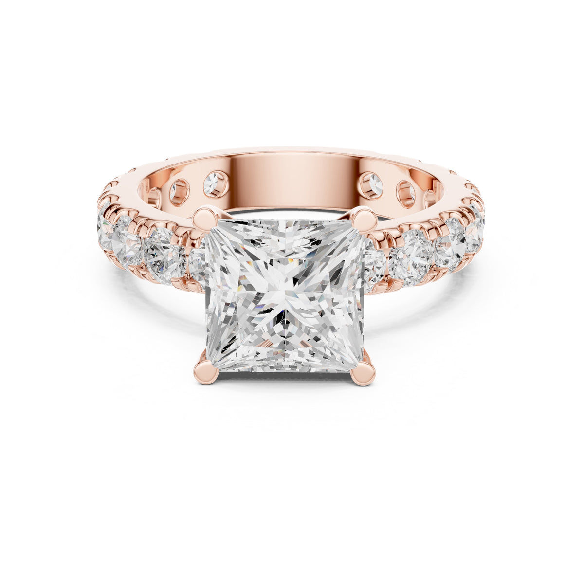3.00 ct Majestic Eternity Setting 3ct Rose Gold Princess