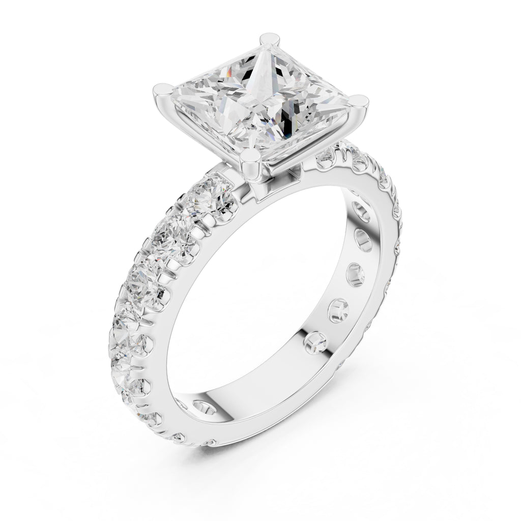 3.00 ct Majestic Eternity Setting 3ct White Gold Princess