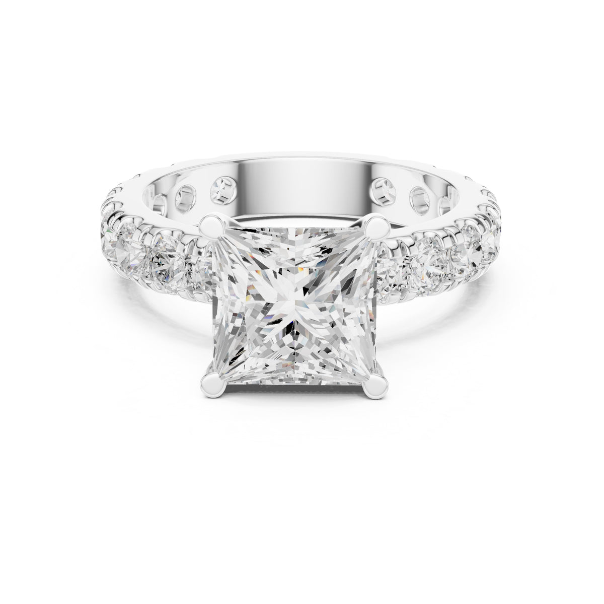 3.00 ct Majestic Eternity Setting 3ct White Gold Princess