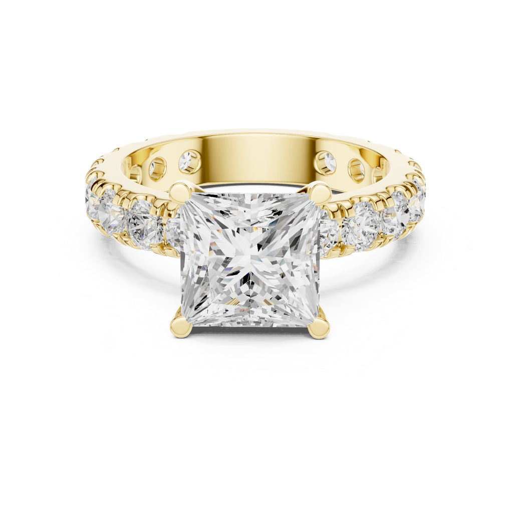 3.00 ct Majestic Eternity Setting 3ct Yellow Gold Princess