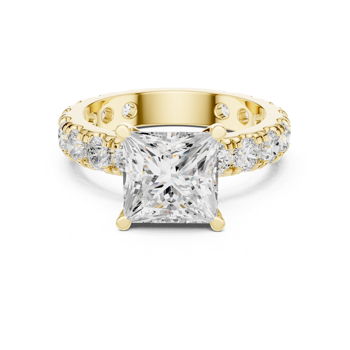 3.00 ct Majestic Eternity Setting 3ct Yellow Gold Princess